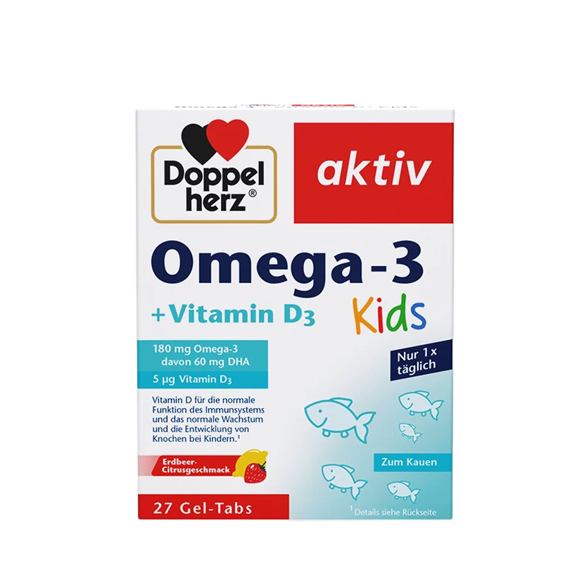 Doppelherz Kids Omega-3 DHA + Vitamin D3 Brain & Bone Development Jelly Chews