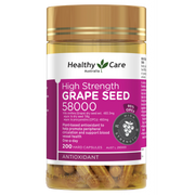 Healthy Care High Strength Grape Seed 58000 - 200 Capsules