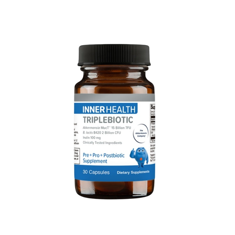 INNER HEALTH Triplebiotic Pre+ Pro+ Postbiotic Supplement 30 Capsules