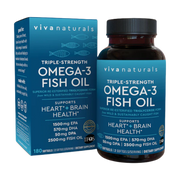 VIVANATURALS OMEGA-3 Fish Oil Supports Heart + Brain Health 180 Softgels