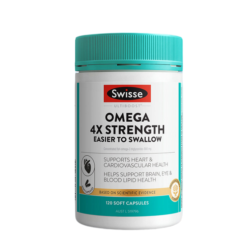 SWISSE Ultiboost Omega 4X Strength Easier to Swallow 120 Soft Capsules