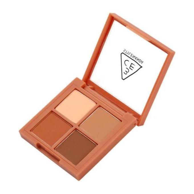 3CE Mini Multi Eye Color Palette 3.5g (#Brown Rum) | Warm Orange-Brown Shades for Depth &amp; Definition - myernk