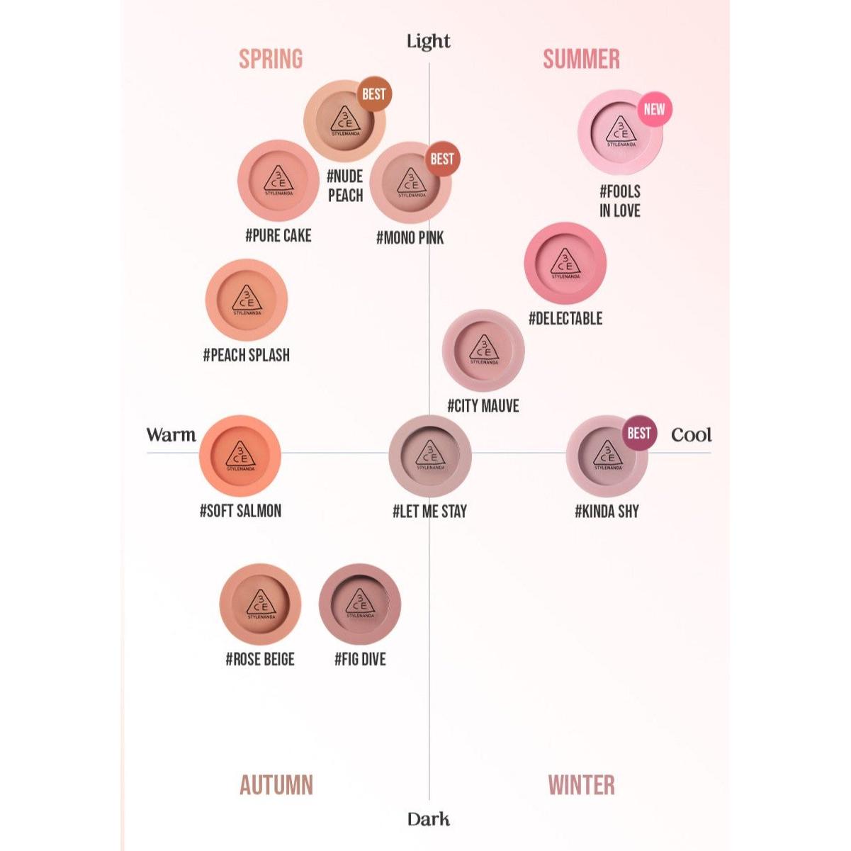 3CE Face Blush | Soft-Focus Powder Blush for a Natural, Long-Lasting Flush - myernk